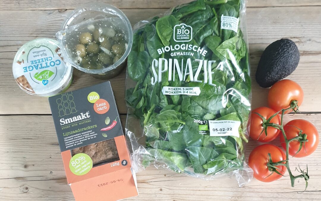 Tomato, spinach, and avocado treat